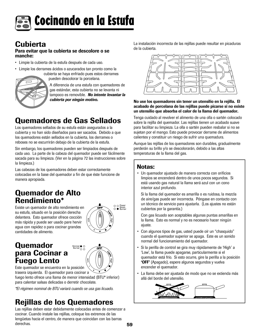 Amana 700 Cubierta, Quemadores de Gas Sellados, Quemador de Alto Rendimiento, Quemador para Cocinar a Fuego Lento 