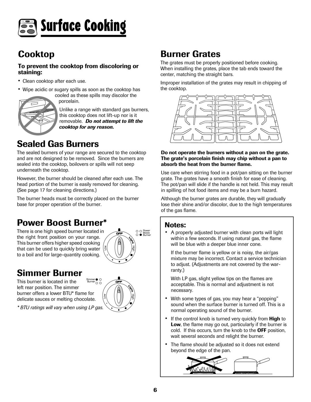 Amana Gas - Easy Touch Control Range, 700 Cooktop, Sealed Gas Burners, Power Boost Burner, Simmer Burner, Burner Grates 