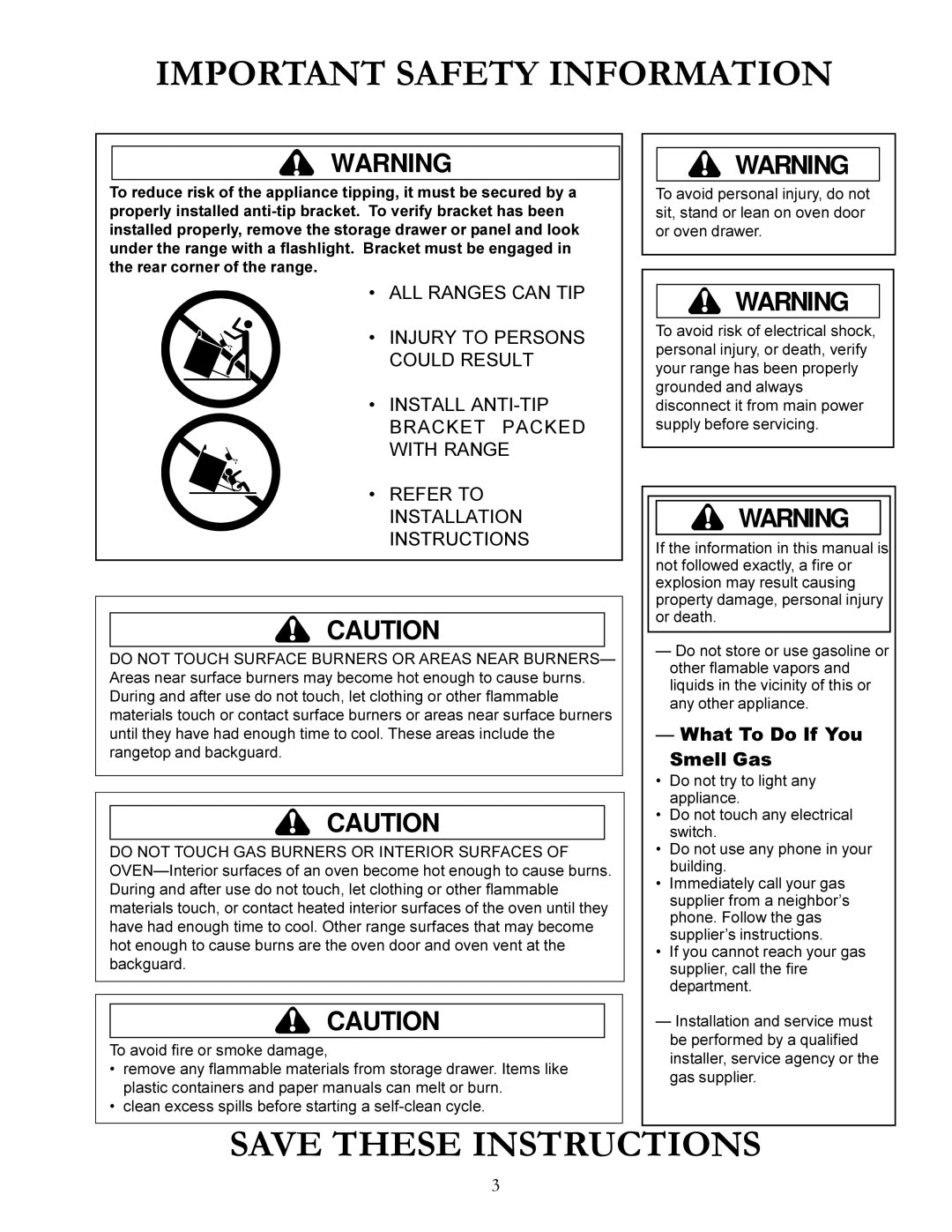 Amana Gas Range, ACF3325A, DCF3305A warranty What To Do If You, Smell Gas 