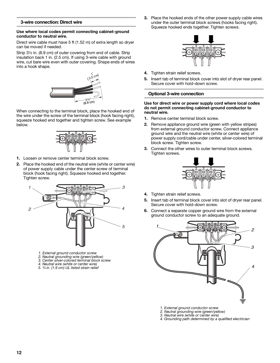 Amana YKEHS01P manual Optional 3-wire connection 