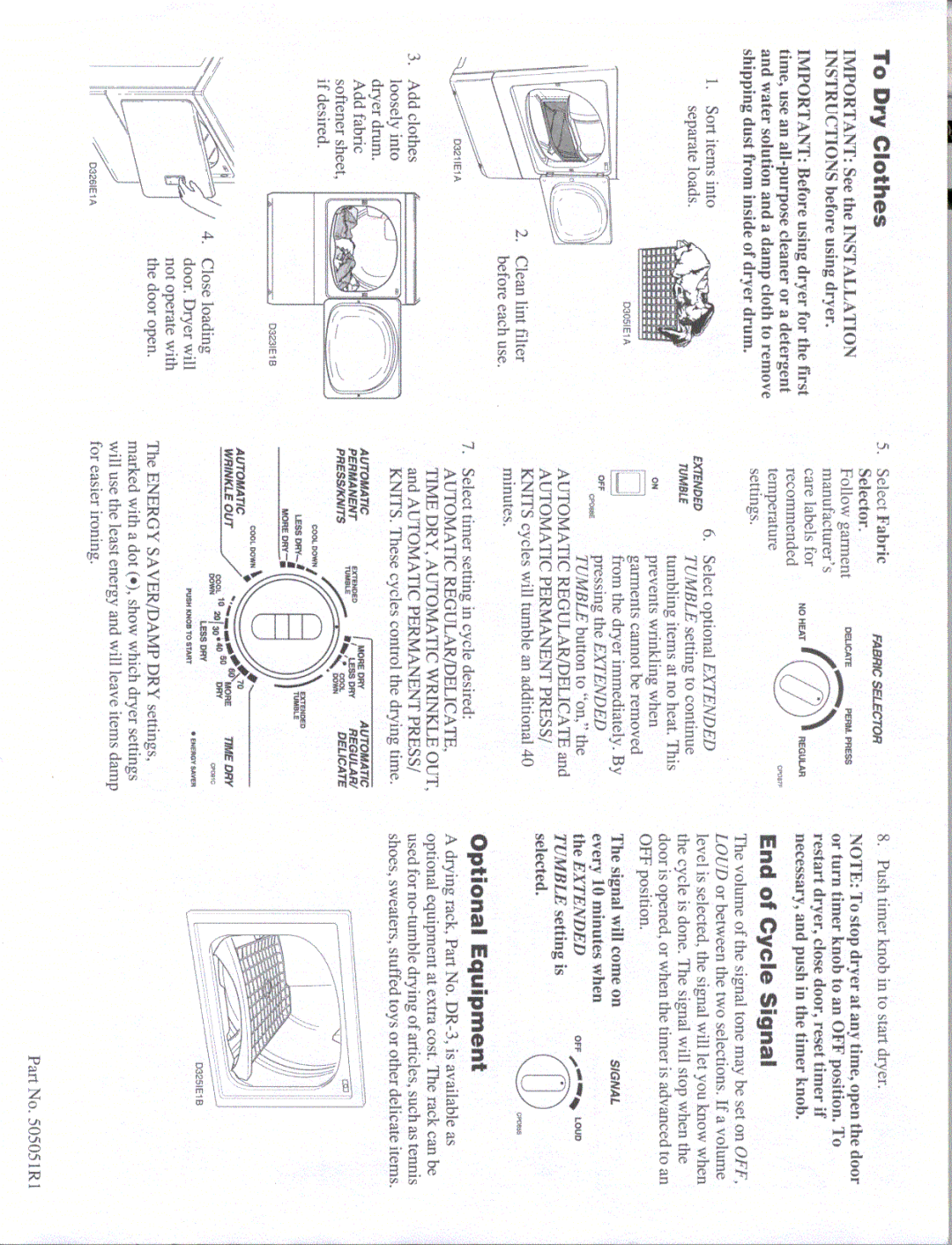 Amana LEA60AL manual 