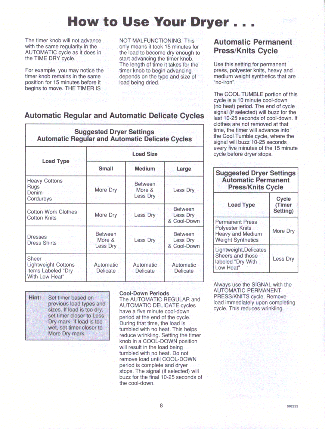 Amana LG8163WM/LM, LE7163WM/LM manual 