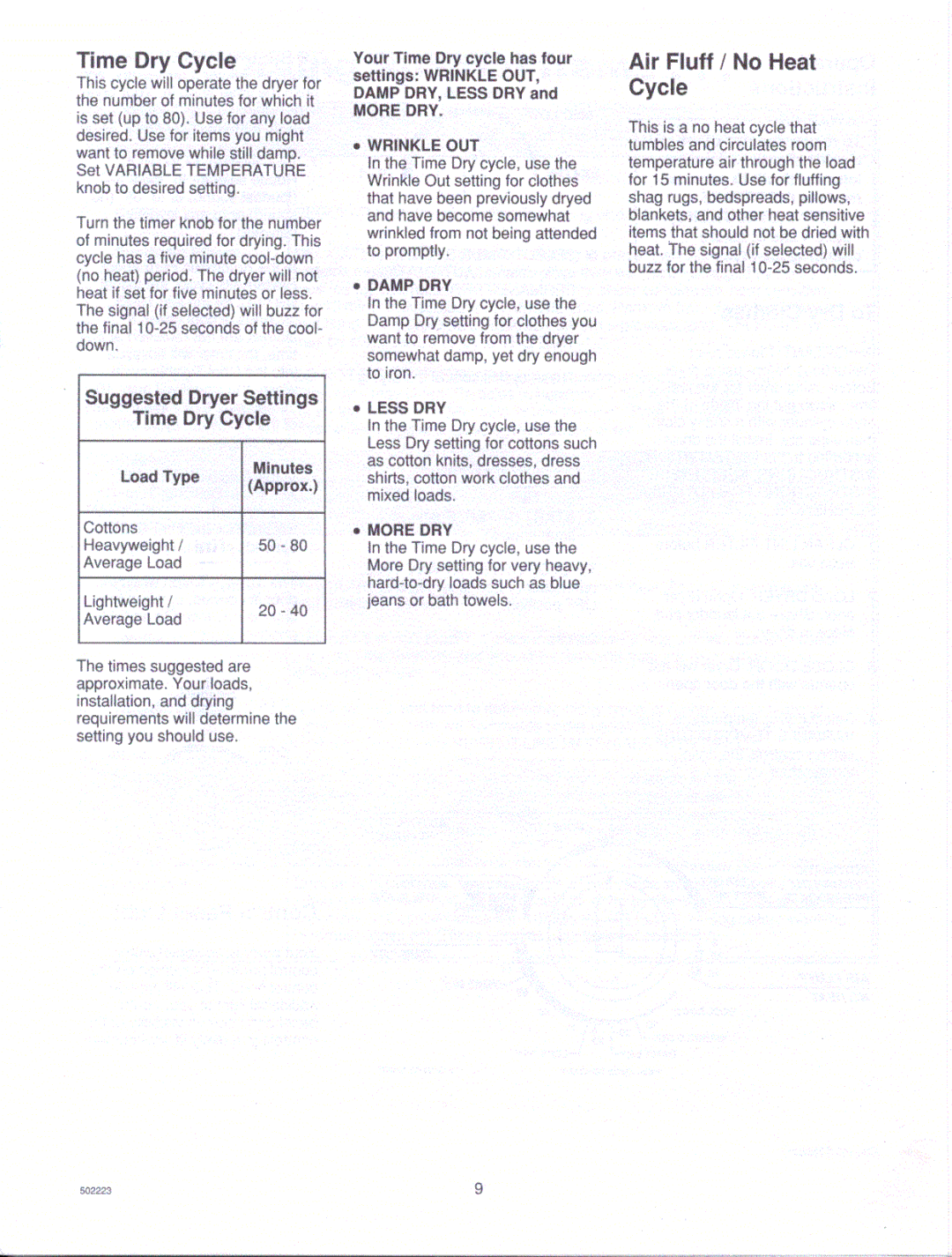 Amana LE7163WM/LM, LG8163WM/LM manual 