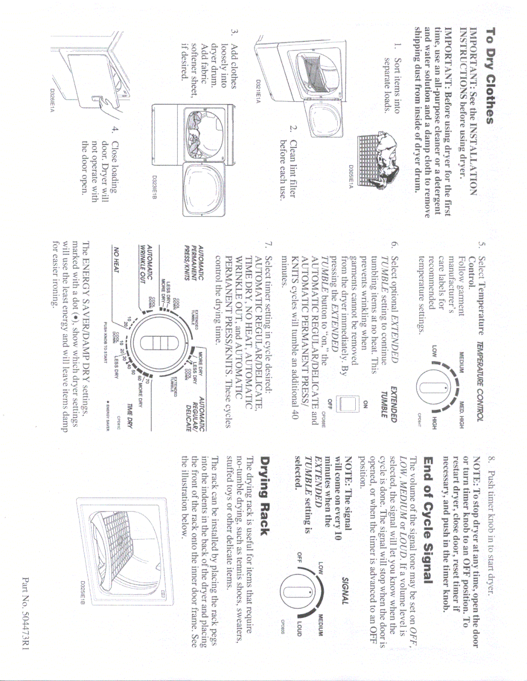 Amana LGA80AL, LGA80AW, LEA80AL manual 