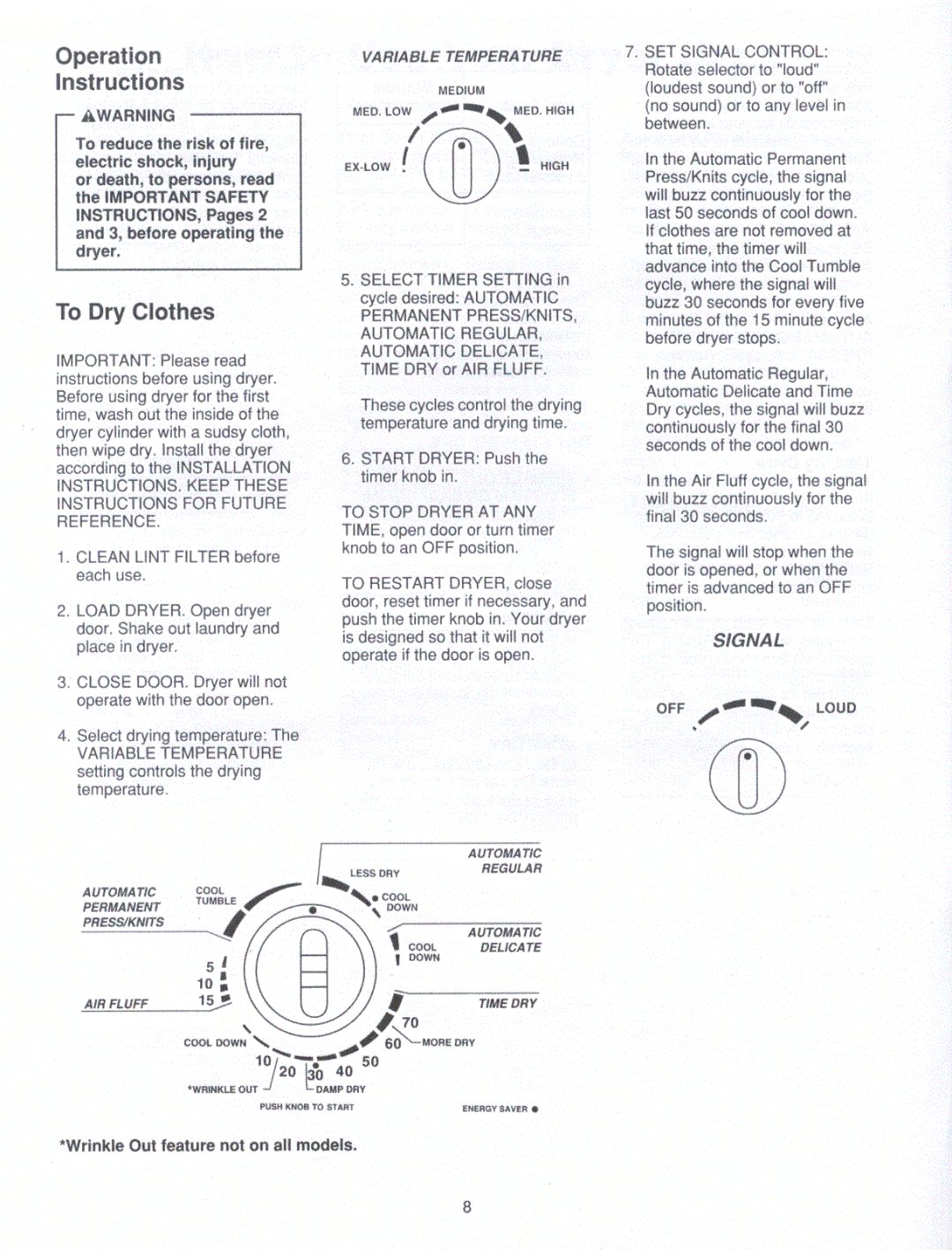 Amana LEM447, LGM 449, LEM547, LGM549, LGM849, LEM847 manual 