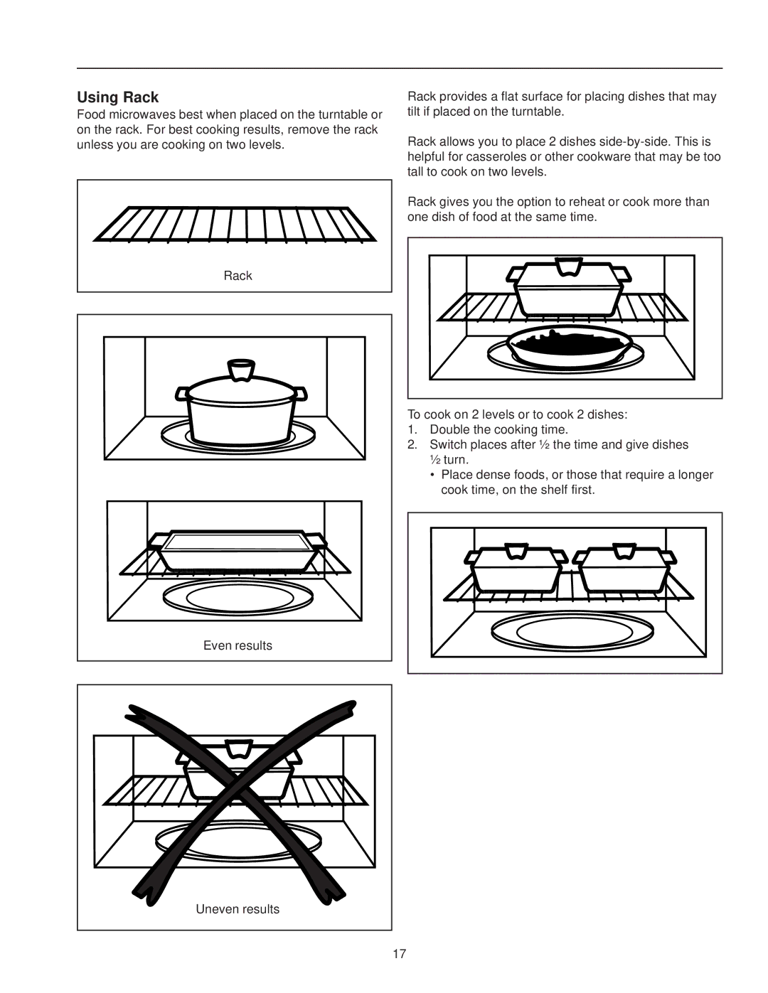 Amana MVH230 owner manual Using Rack 