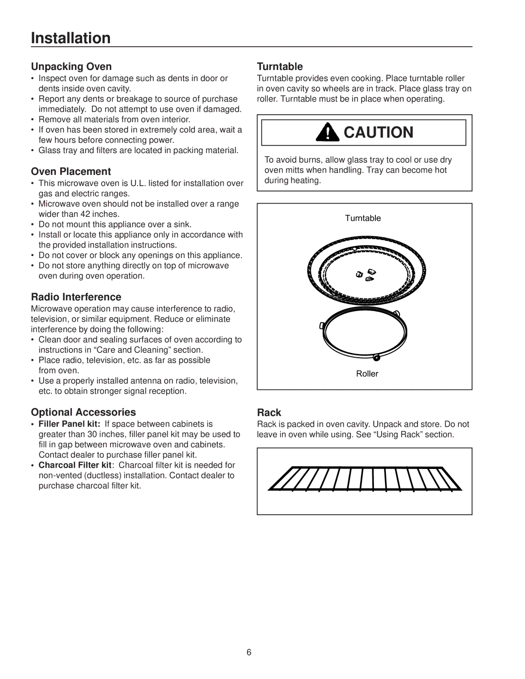 Amana MVH230 owner manual Installation 