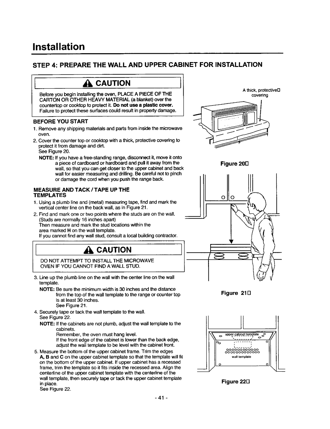 Amana MVH250W, MVH250L Prepare the Wall and Upper Cabinet for Installation, Before YOU Start, See Figure, OoobS6booo 