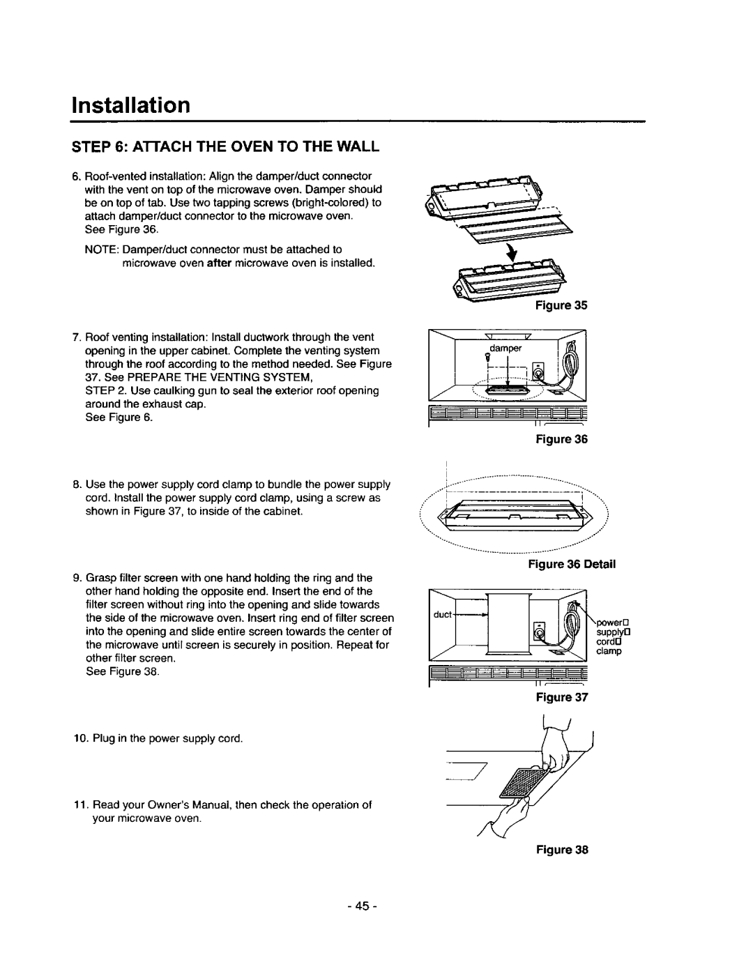 Amana MVH250W, MVH250L owner manual ATrACH the Oven to the Wall 