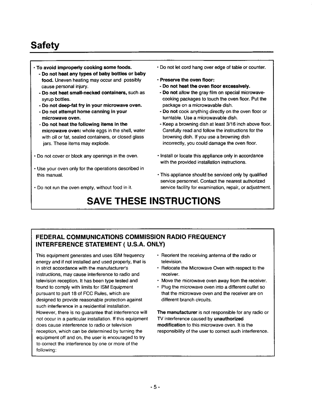 Amana MVH250W, MVH250L owner manual Safety 