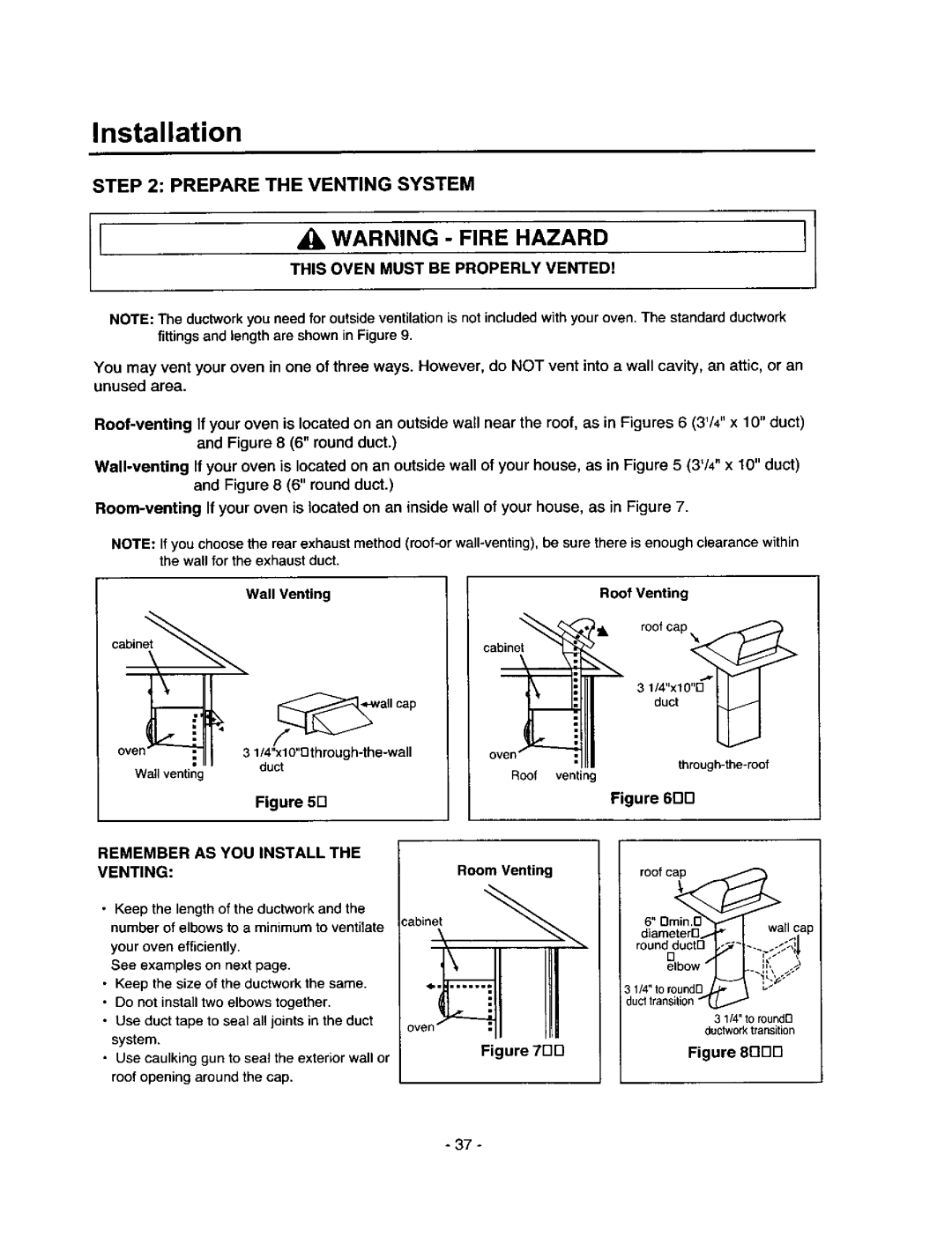Amana MVH250W Prepare The Venting System, D Remember As You Install The Venting, Odd, THIS WARNING-nRE.AzARo, Installation 