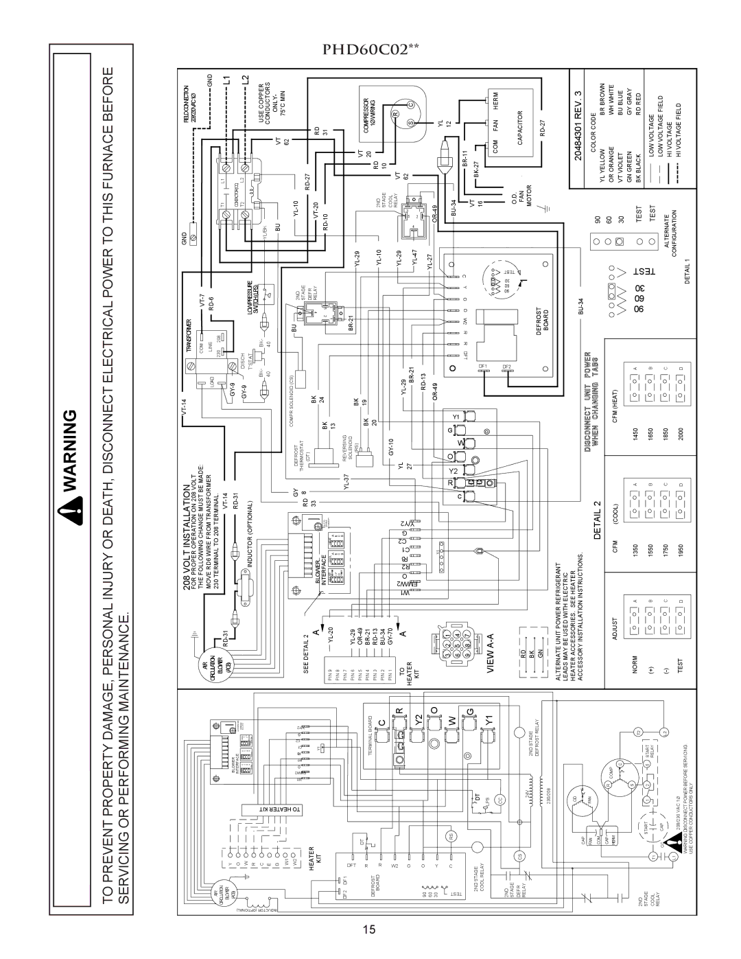 Amana PACKAGE HEAT PUMP installation instructions PHD60C02, 20484301 REV 