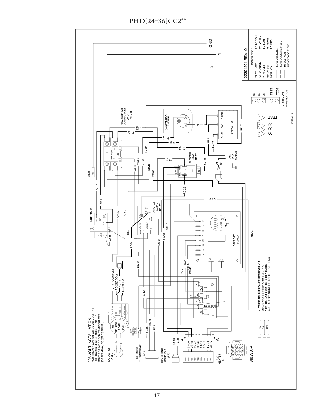 Amana PACKAGE HEAT PUMP installation instructions PHD24-36CC2, 22304201 REV 