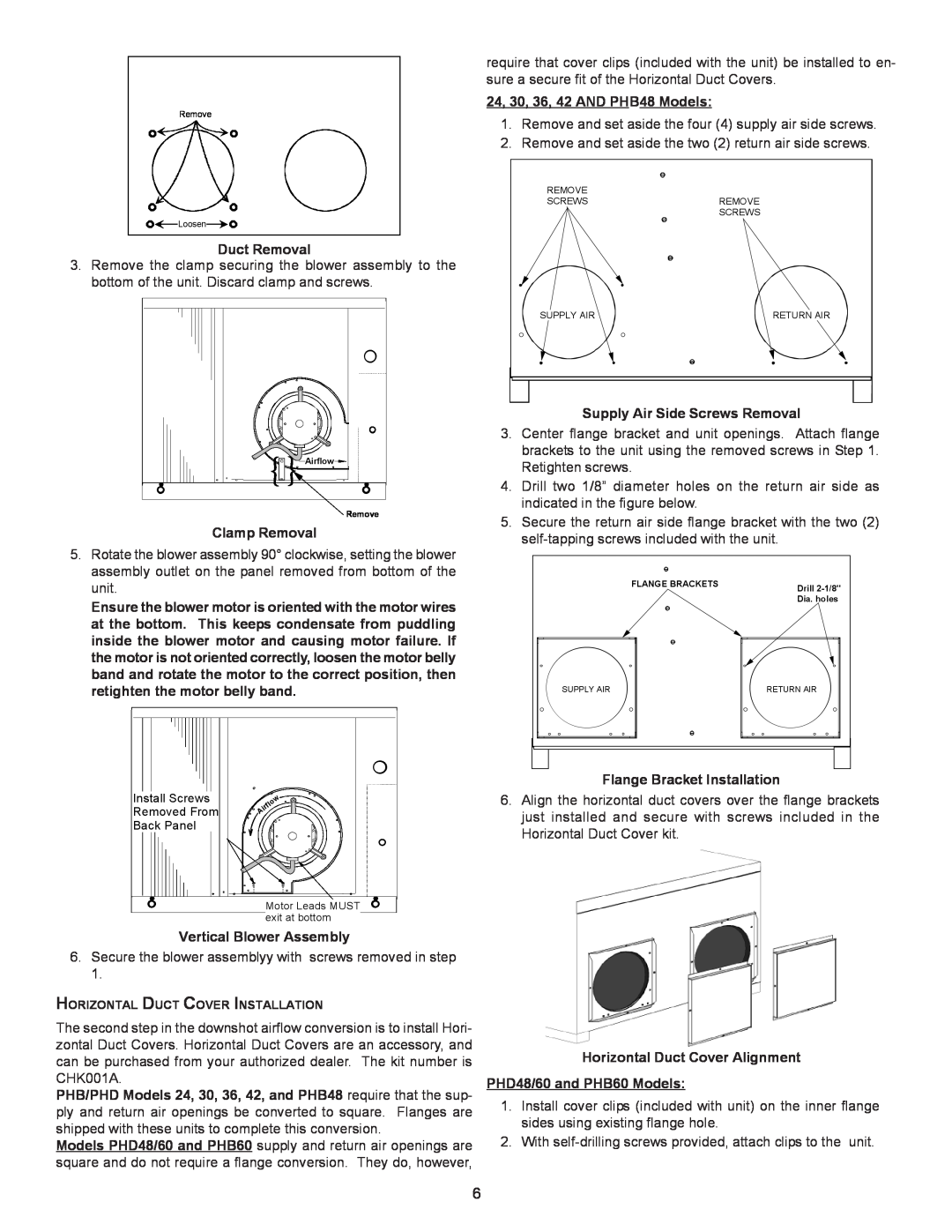 Amana PACKAGE HEAT PUMP installation instructions Duct Removal 
