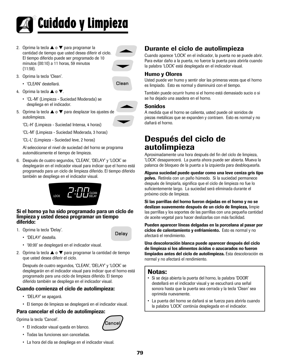 Amana pmn important safety instructions Después del ciclo de autolimpieza, Durante el ciclo de autolimpieza 