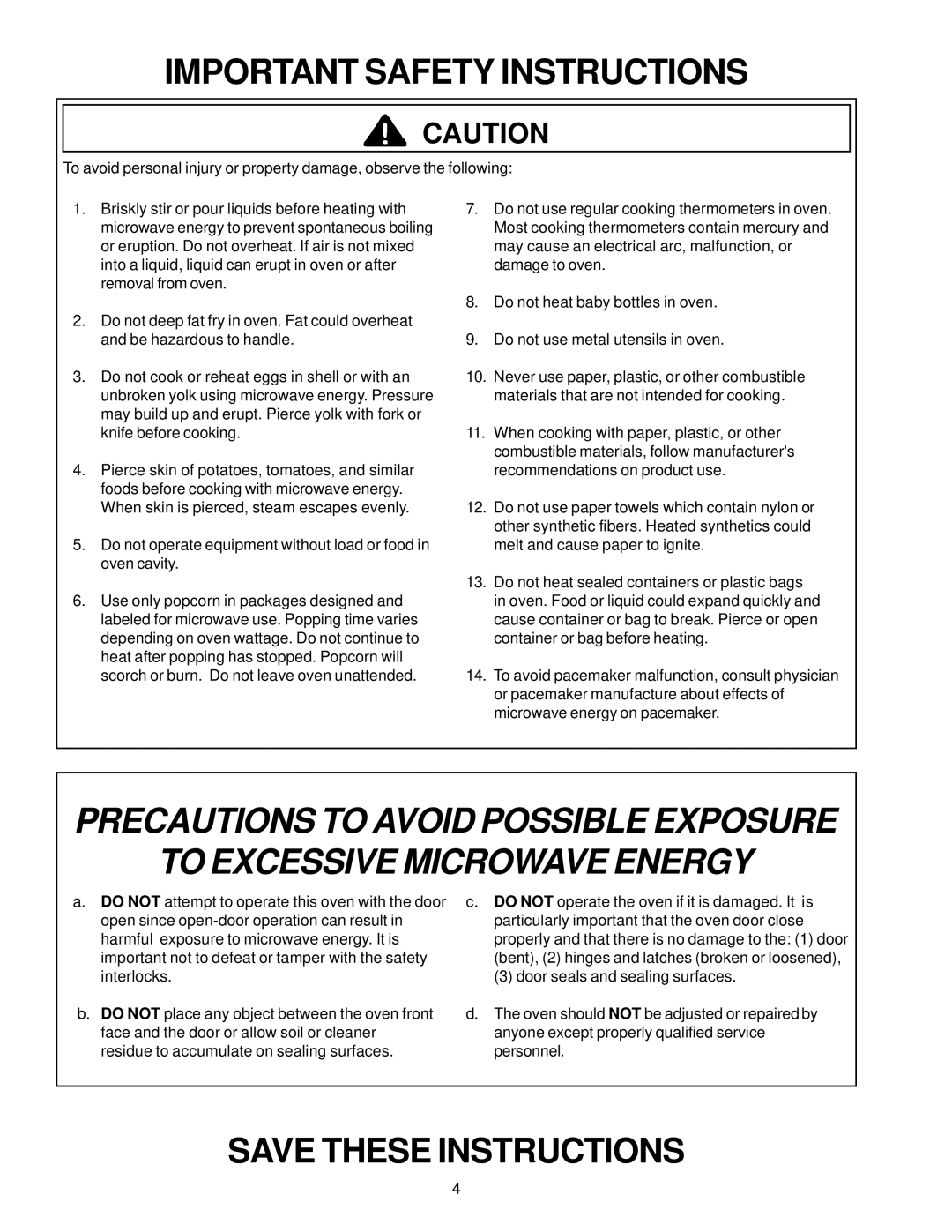 Amana rfs11MP, Rfs9mp owner manual Important Safety Instructions 