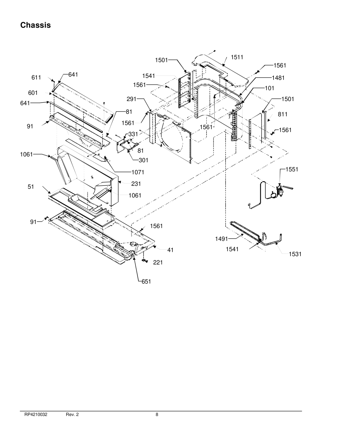 Amana RP4210032 manual Chassis 