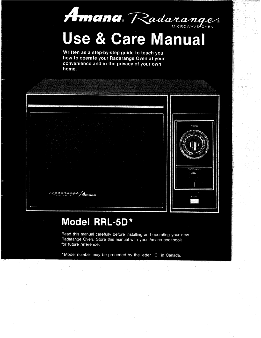 Amana RRL-5D manual 