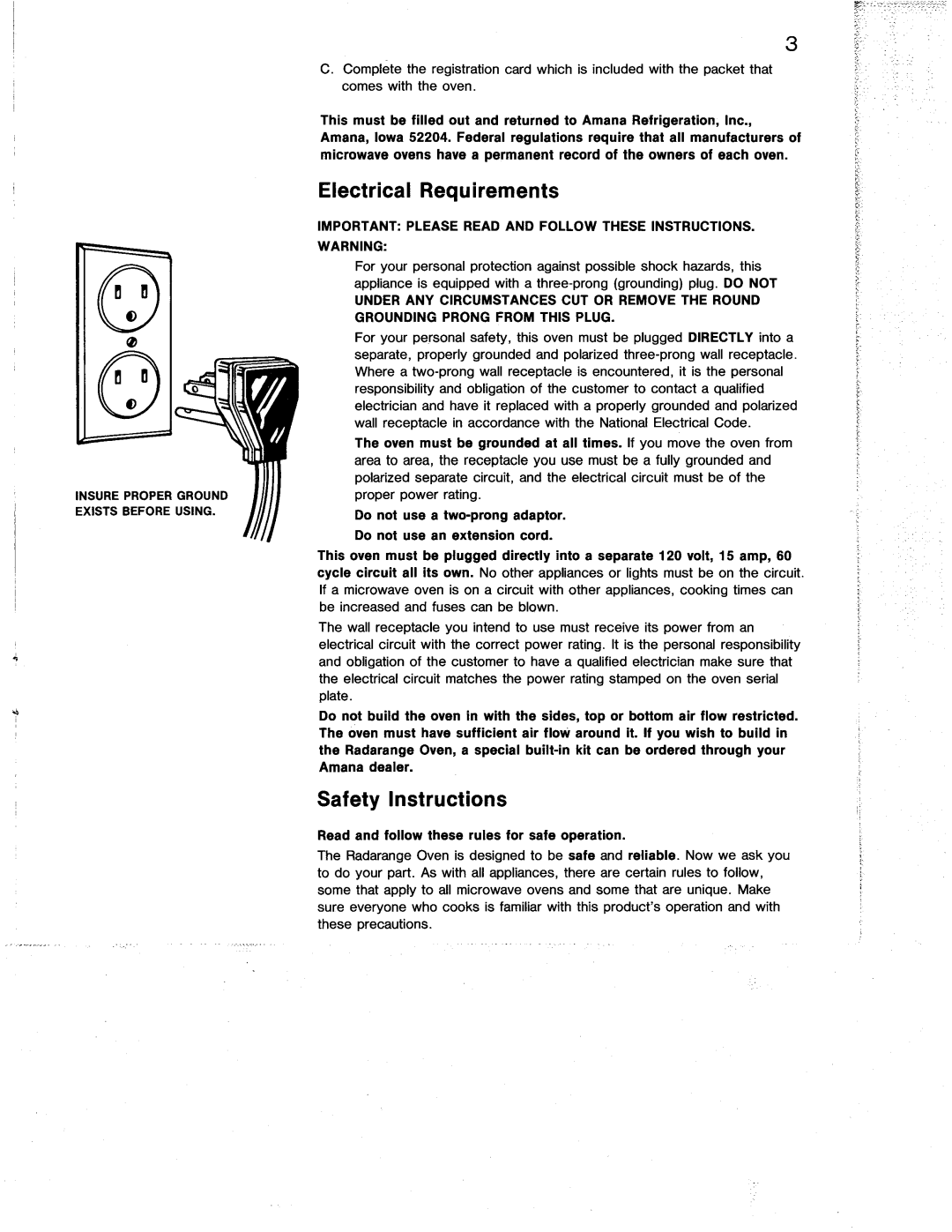 Amana RRL-5D manual 