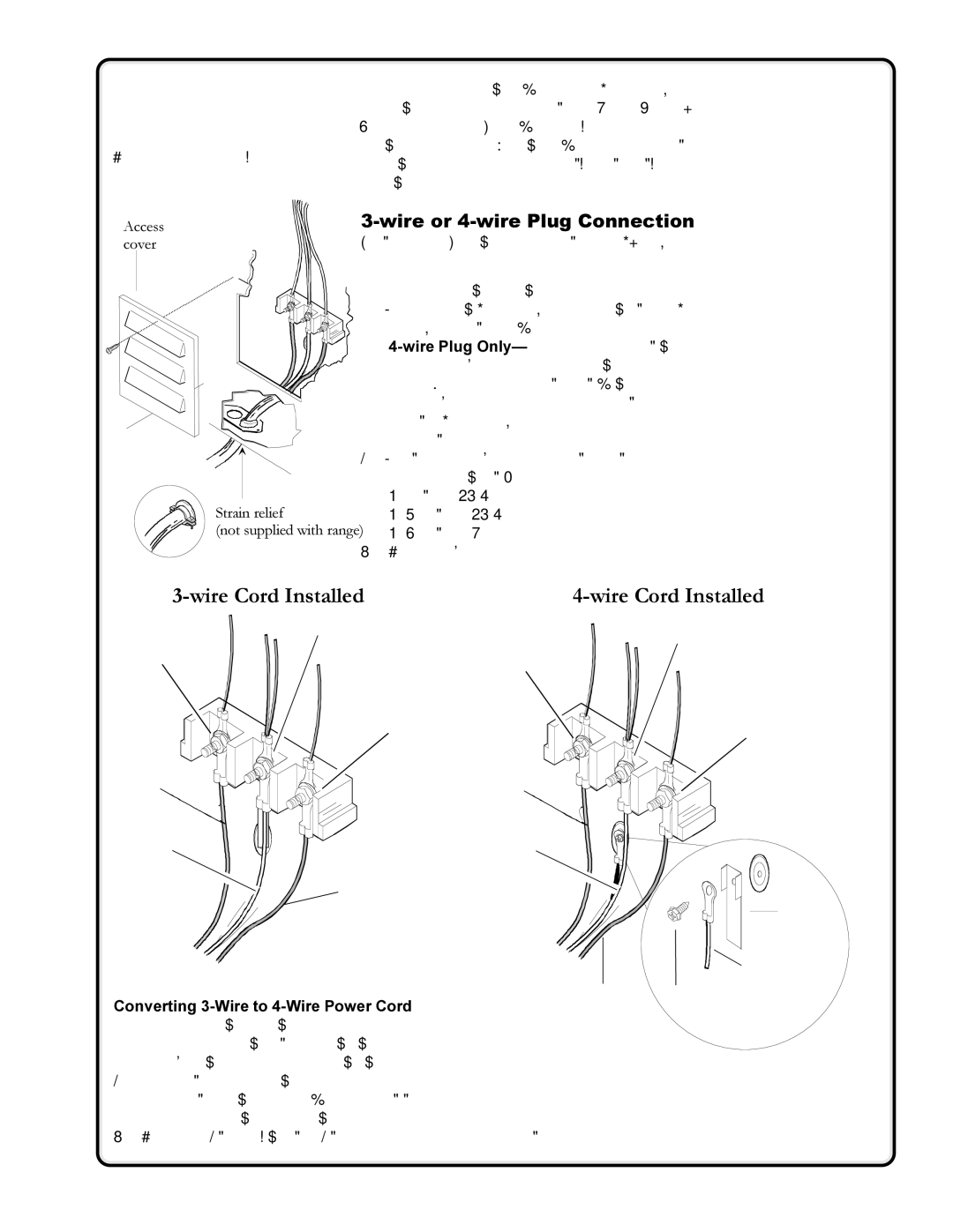 Amana RS2320006 service manual Connect Electrical Cord, Wire or 4-wire Plug Connection 