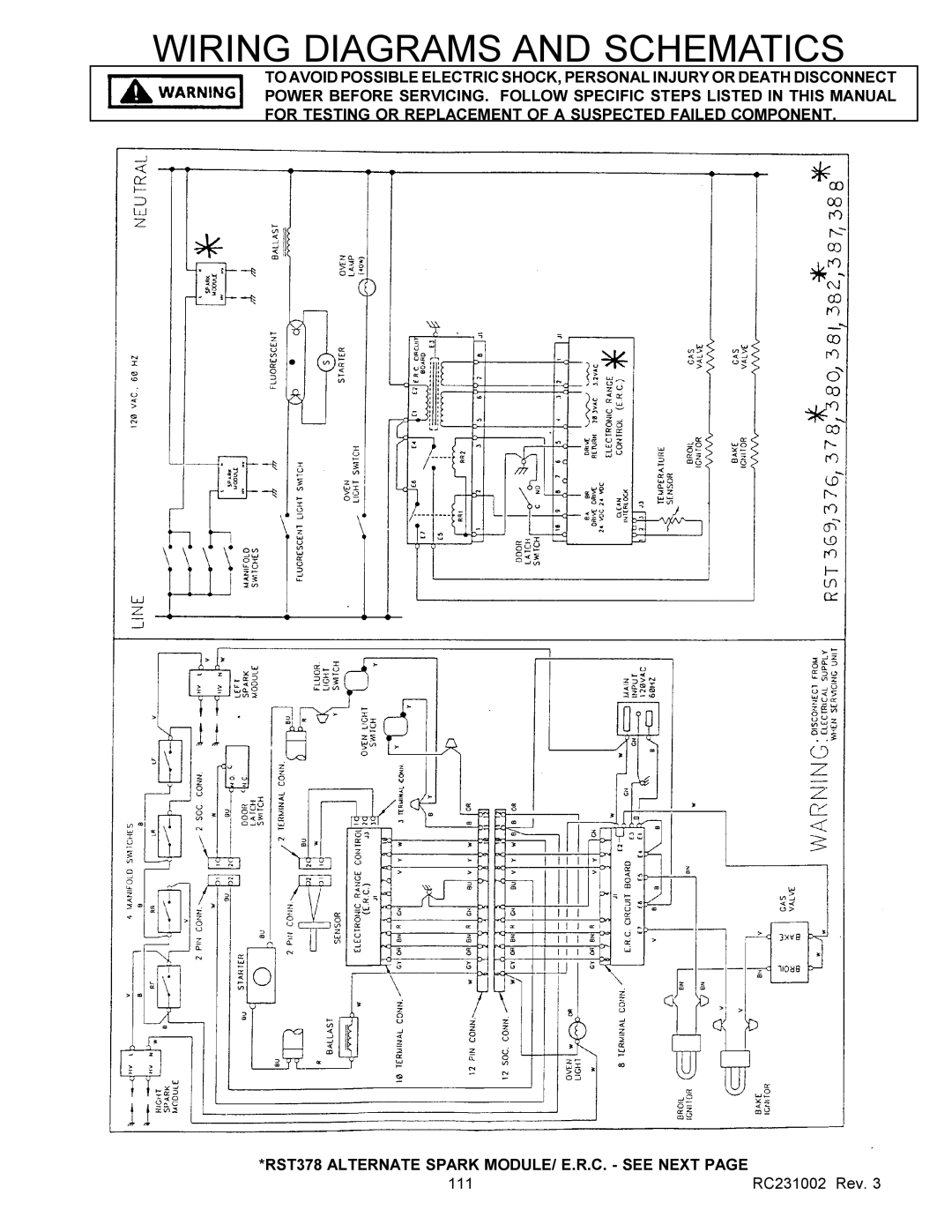 Amana RSS, RST service manual 111 RC231002 Rev 