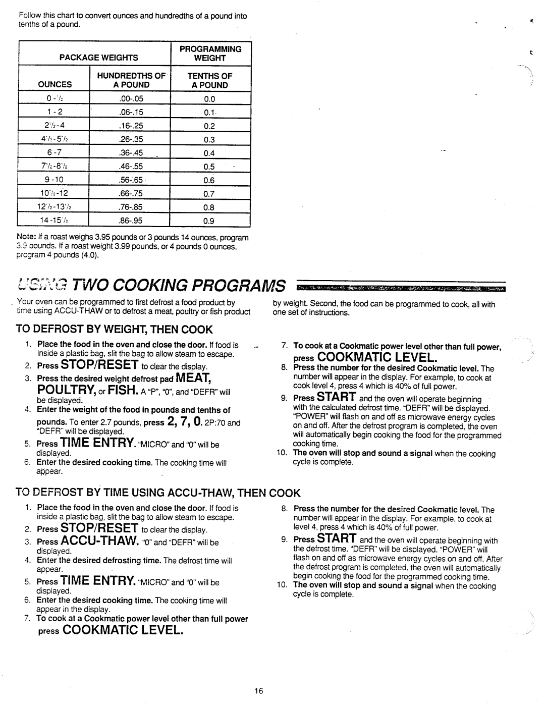 Amana RSL459P, RSW459P, RSBG459P manual 