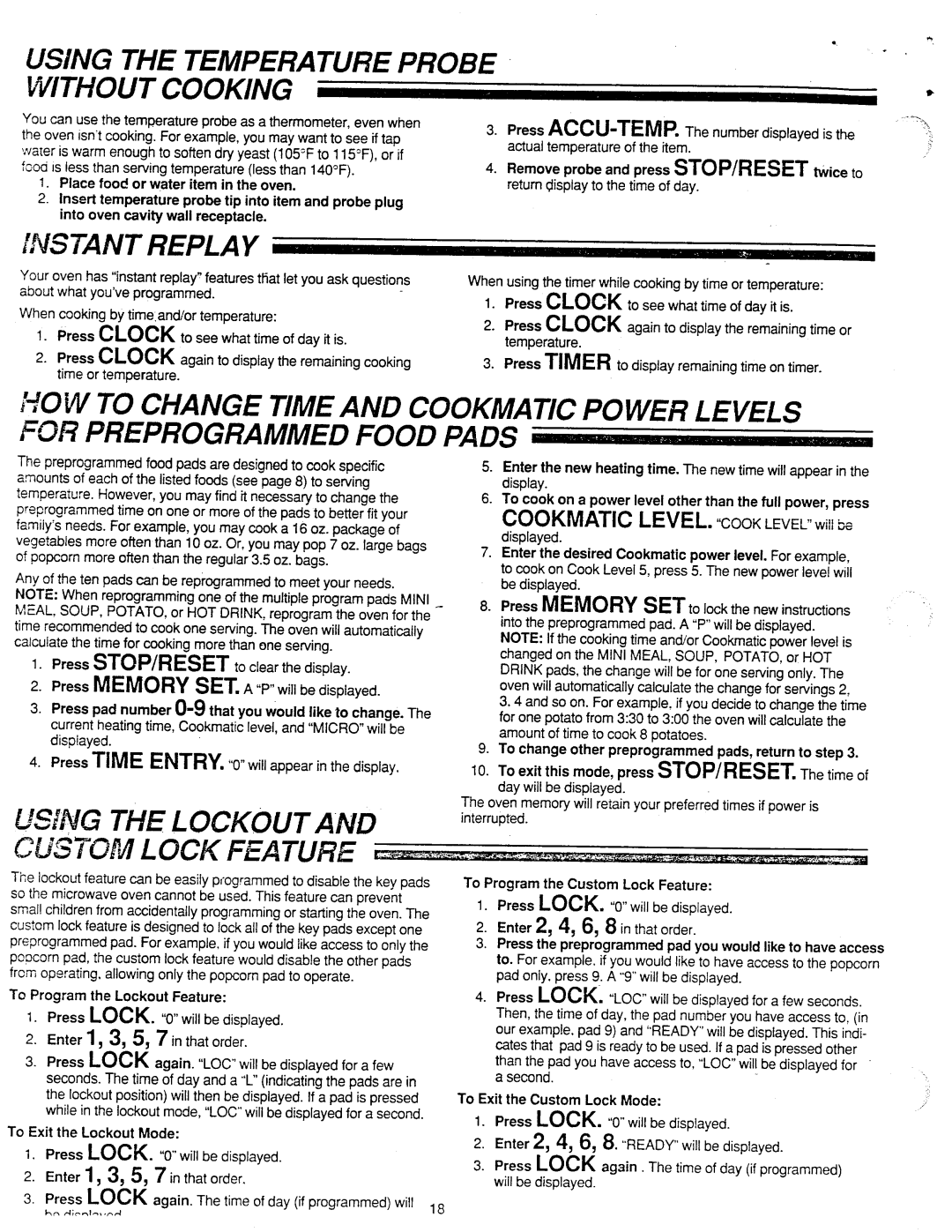 Amana RSW459P, RSL459P, RSBG459P manual 