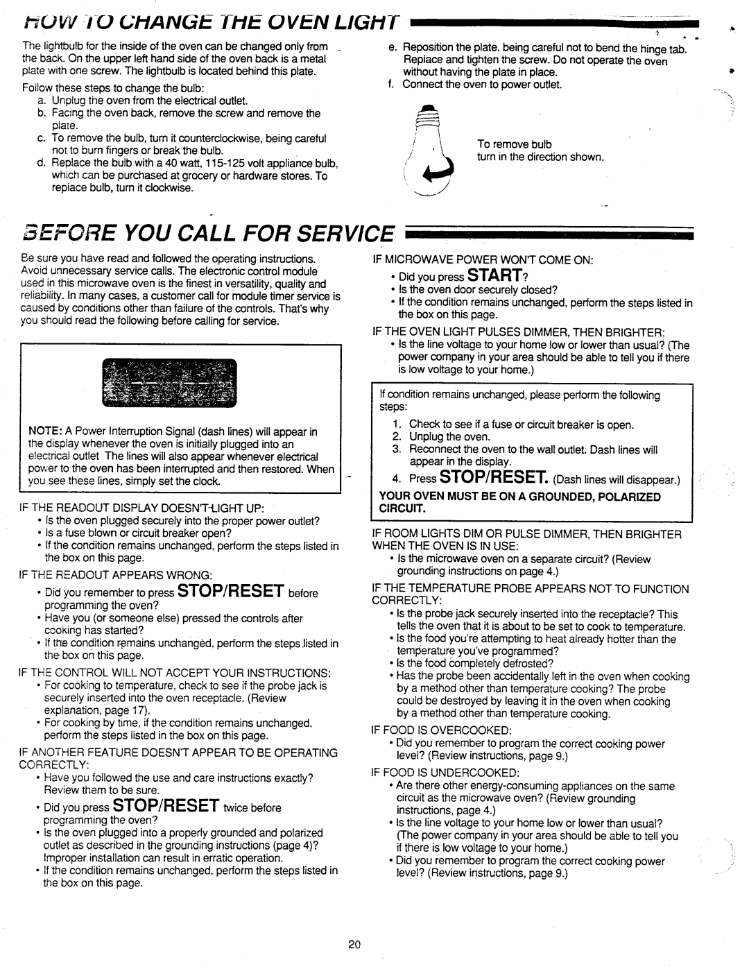 Amana RSBG459P, RSW459P, RSL459P manual 