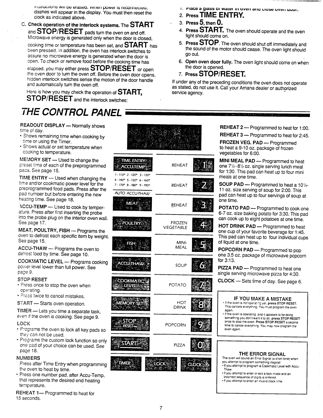 Amana RSL459P, RSW459P, RSBG459P manual 