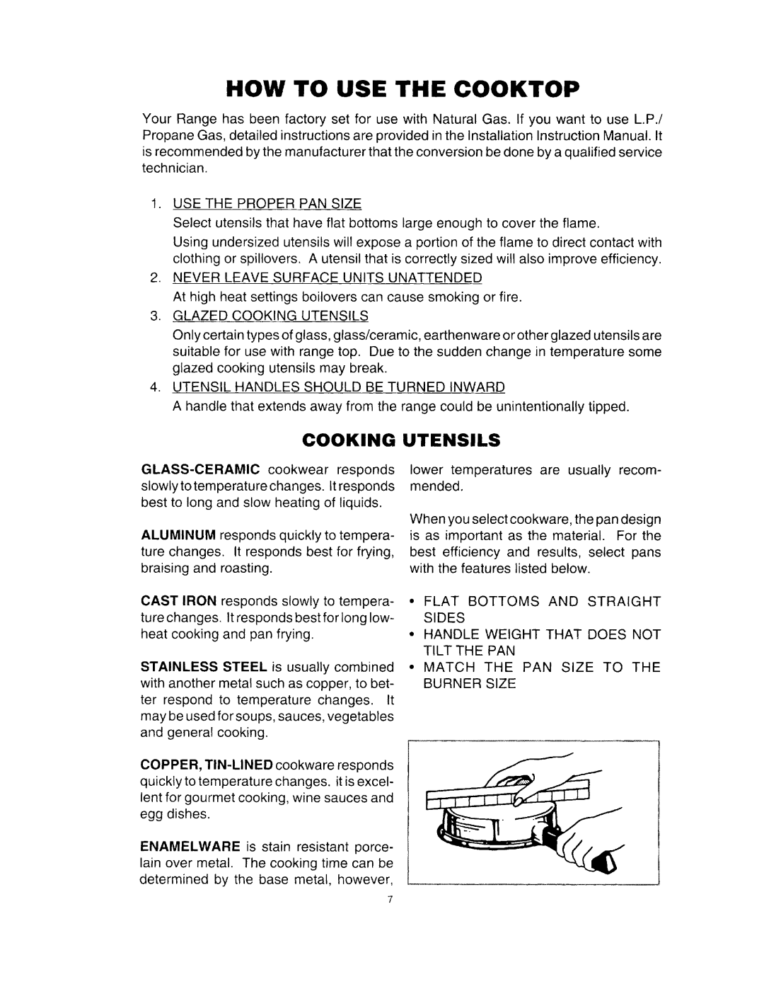 Amana Self Cleaning Gas Range, 36-308798-03-0 manual 