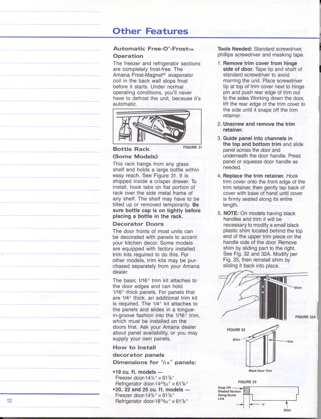 Amana Amana 22, Amana 20, Amana 19, Amana 25, Side-By-Side Refridgerator manual 