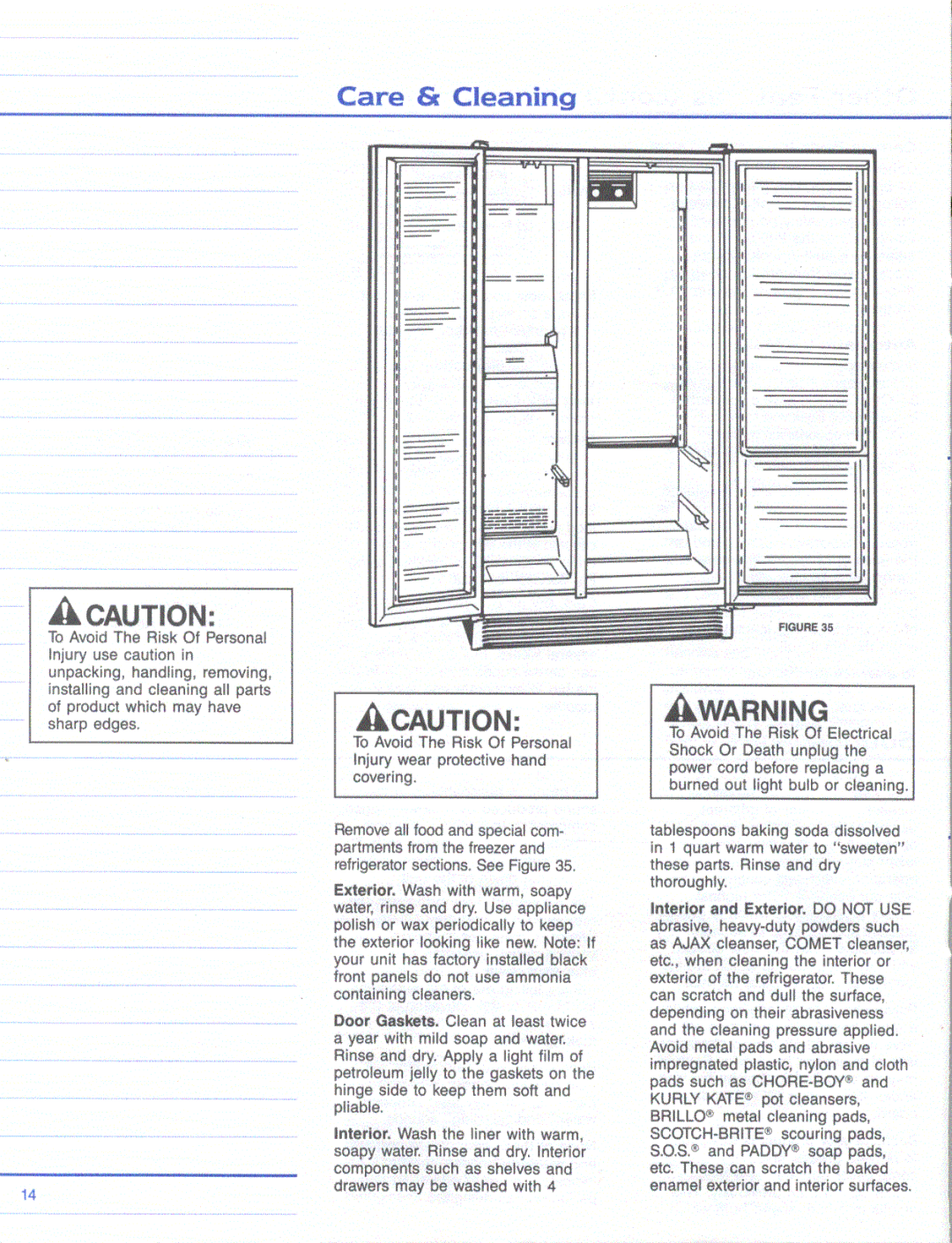 Amana Side-By-Side Refridgerator, Amana 20, Amana 19, Amana 22, Amana 25 manual 