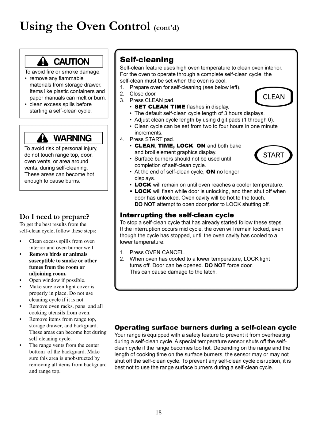 Amana The Big Oven Gas Range, ACF3355A owner manual Self-cleaning, Do I need to prepare?, Interrupting the self-clean cycle 