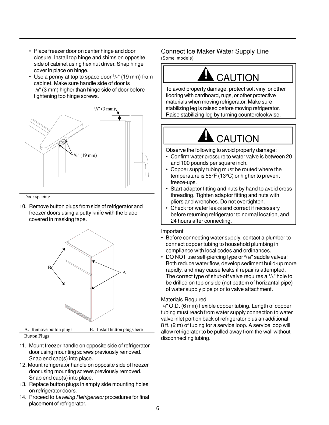 Amana Top-Freezer Refrigerator owner manual Connect Ice Maker Water Supply Line, Materials Required 