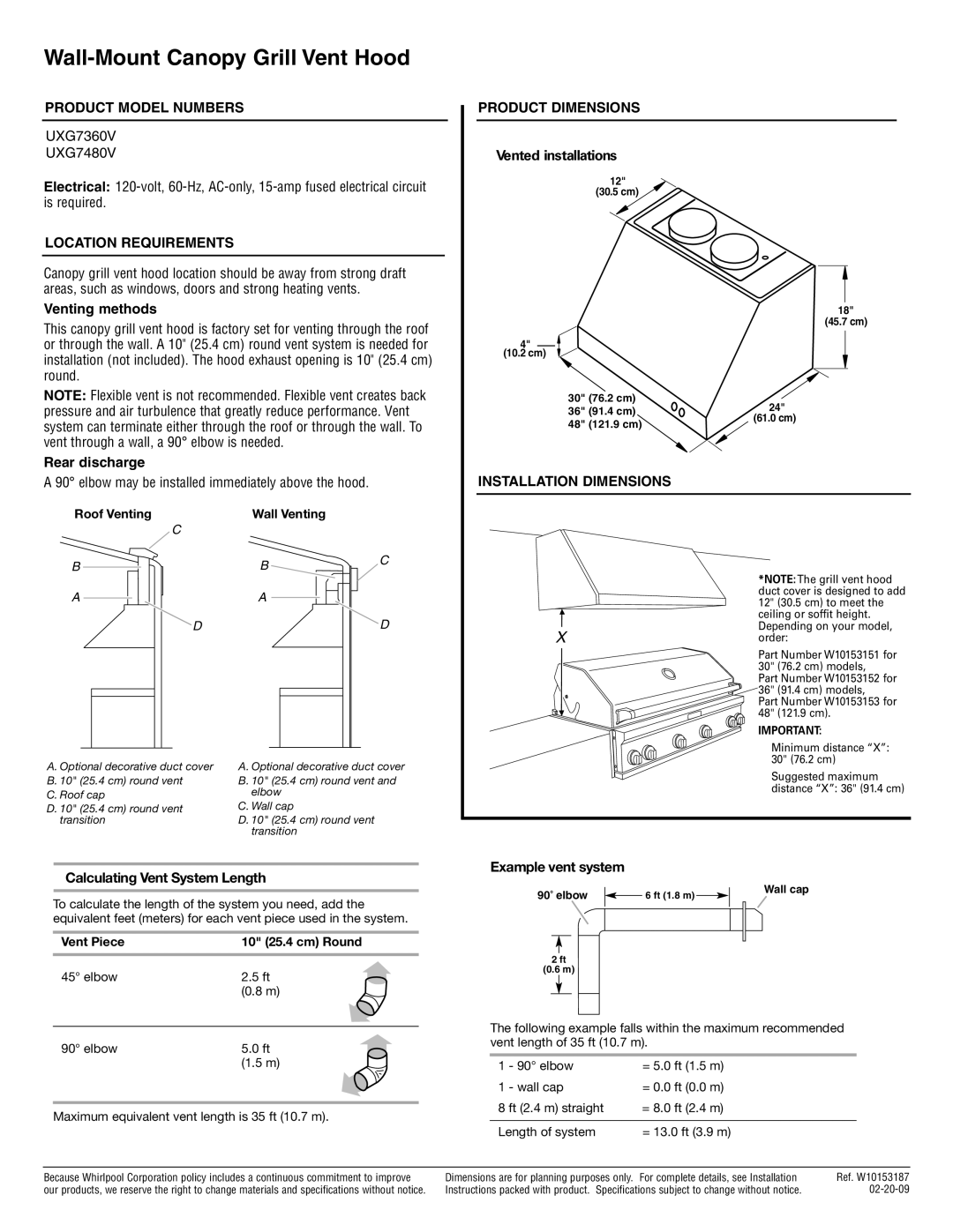 Amana UXG7480V dimensions Product Model Numbers, Location Requirements, Product Dimensions, Installation Dimensions 