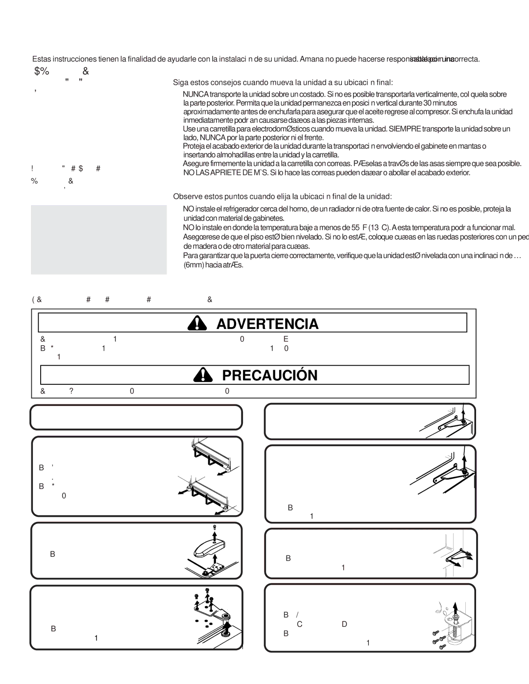 Amana W10175445A owner manual Instalación del refrigerador, Cómo transportar la unidad, Cómo seleccionar la mejor ubicación 