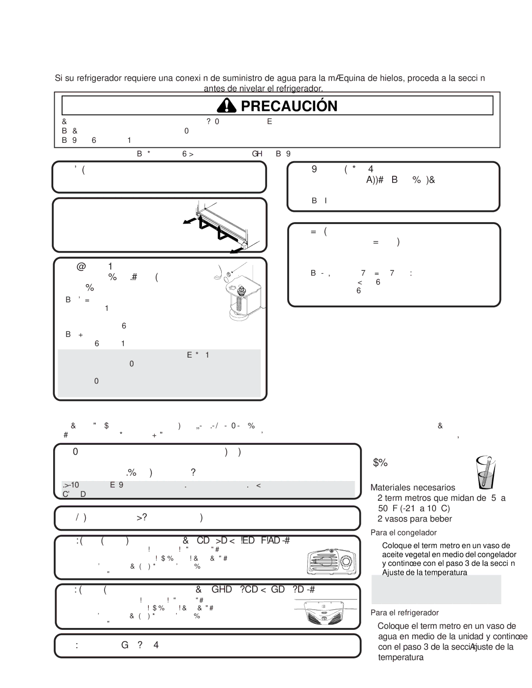 Amana W10175445A owner manual Cómo nivelar el refrigerador, Cómo ajustar los controles de temperatura 