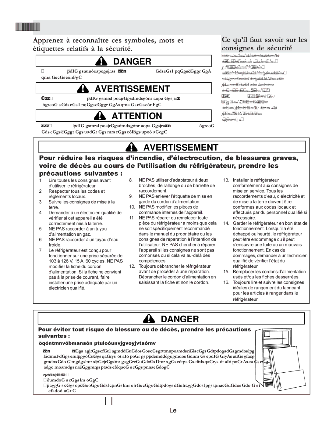 Amana W10175445A owner manual Conserver ces consignes, Ce qu’il faut savoir sur les consignes de sécurité 