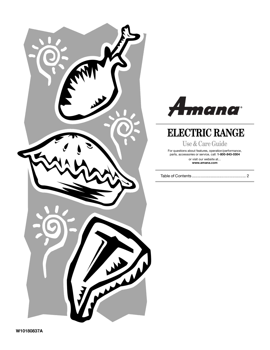 Amana W10180837A manual Electric Range 