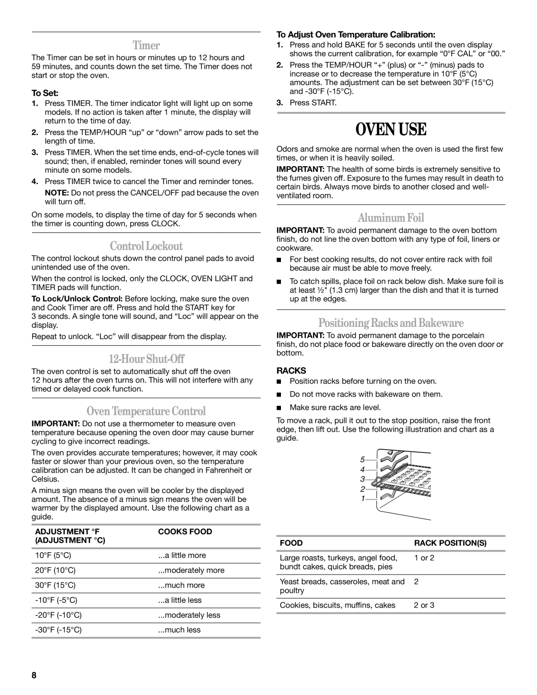 Amana W10180837A manual Oven USE 