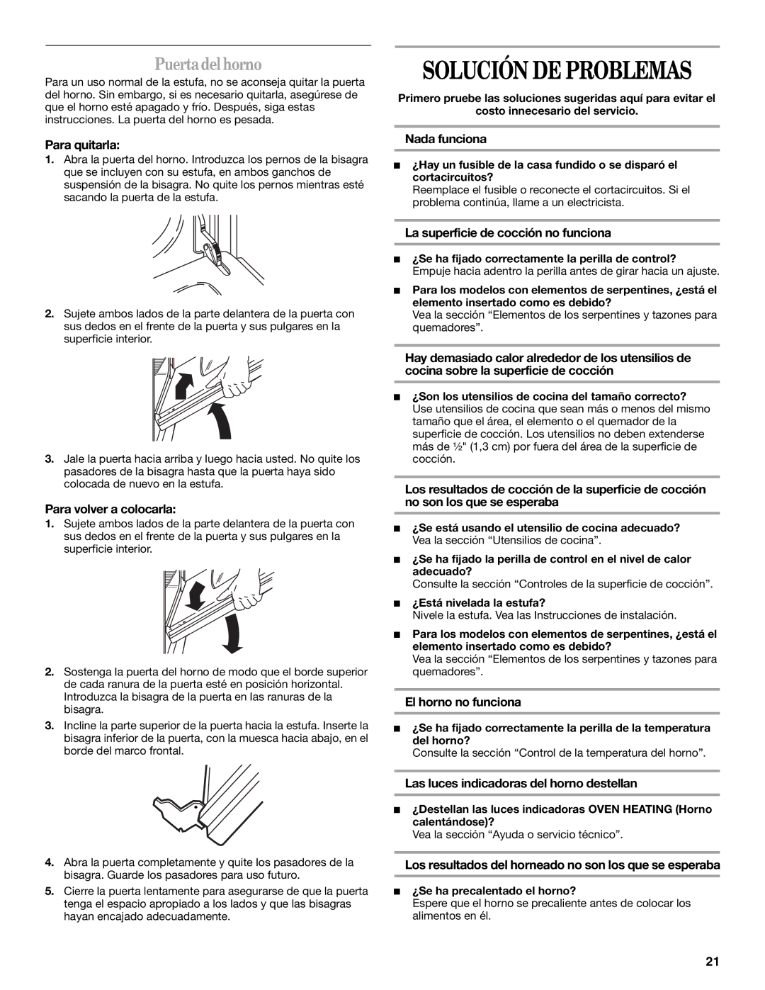 Amana W10181328B manual Puertadelhorno 