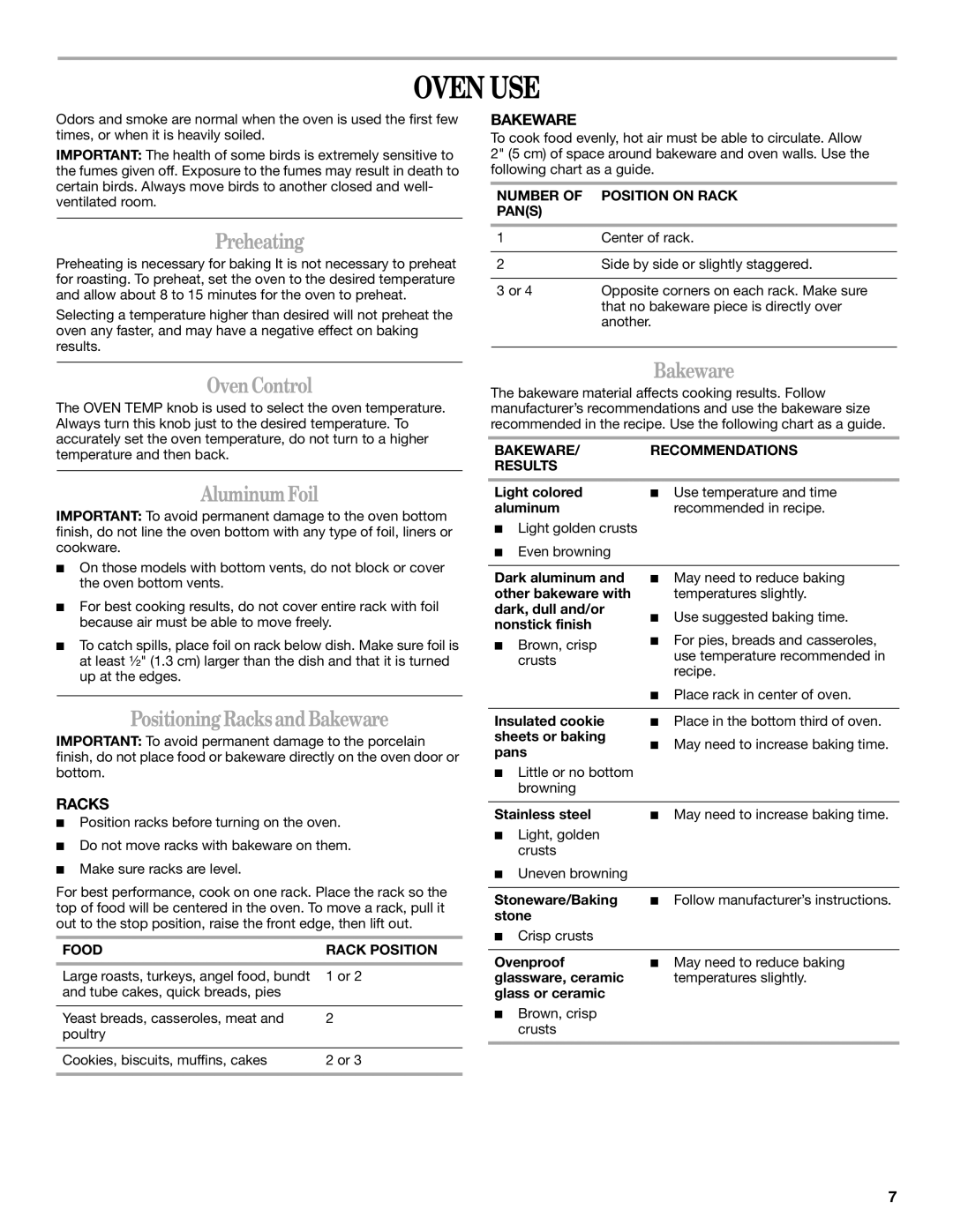 Amana W10181330A manual Oven USE 