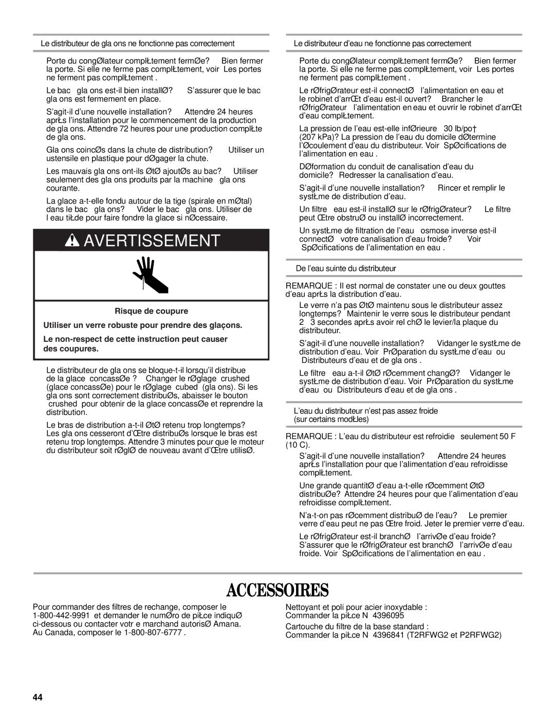 Amana W10237708A, W10237701A Accessoires, Nettoyant et poli pour acier inoxydable, Cartouche du filtre de la base standard 