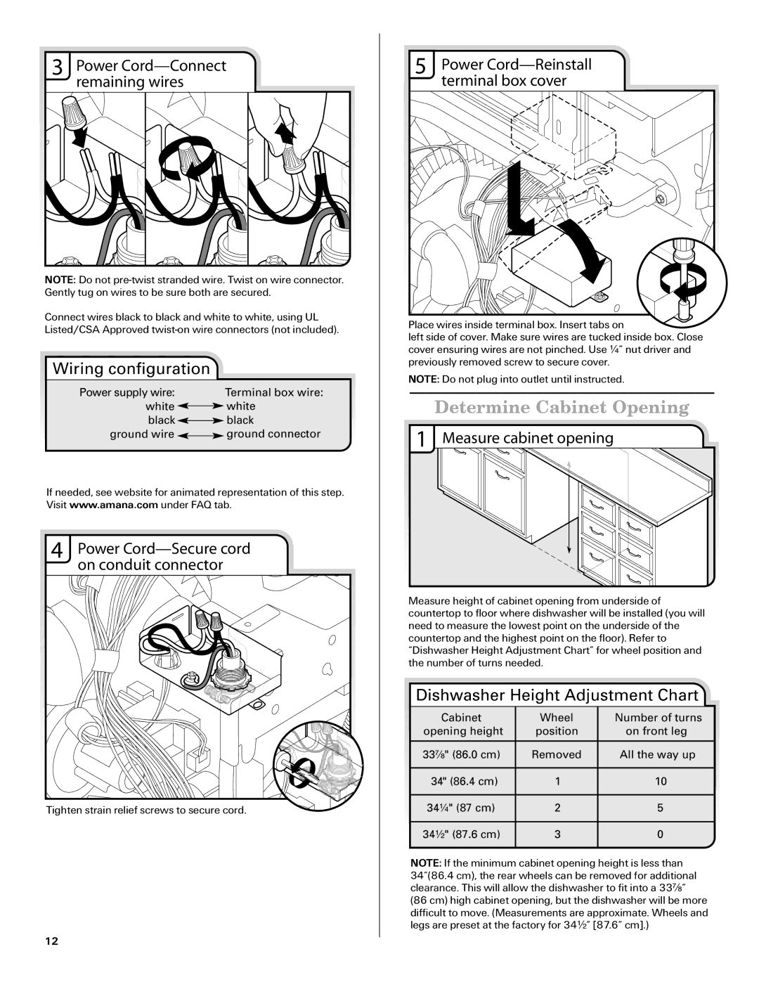 Amana W10261420A installation instructions Determine Cabinet Opening 