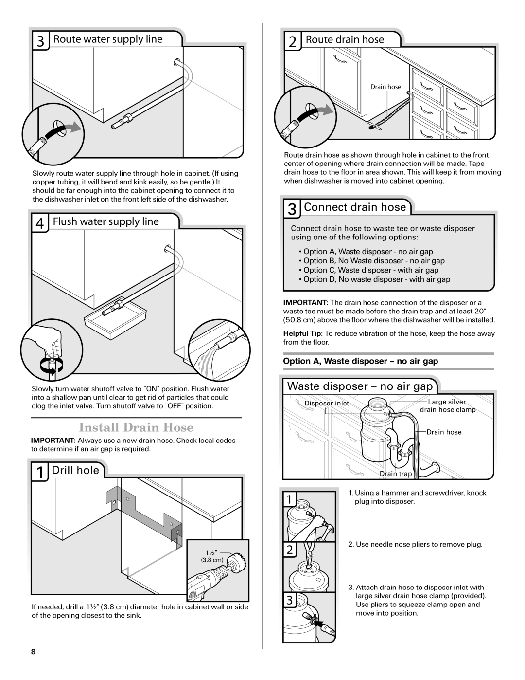 Amana W10261420A installation instructions Install Drain Hose 