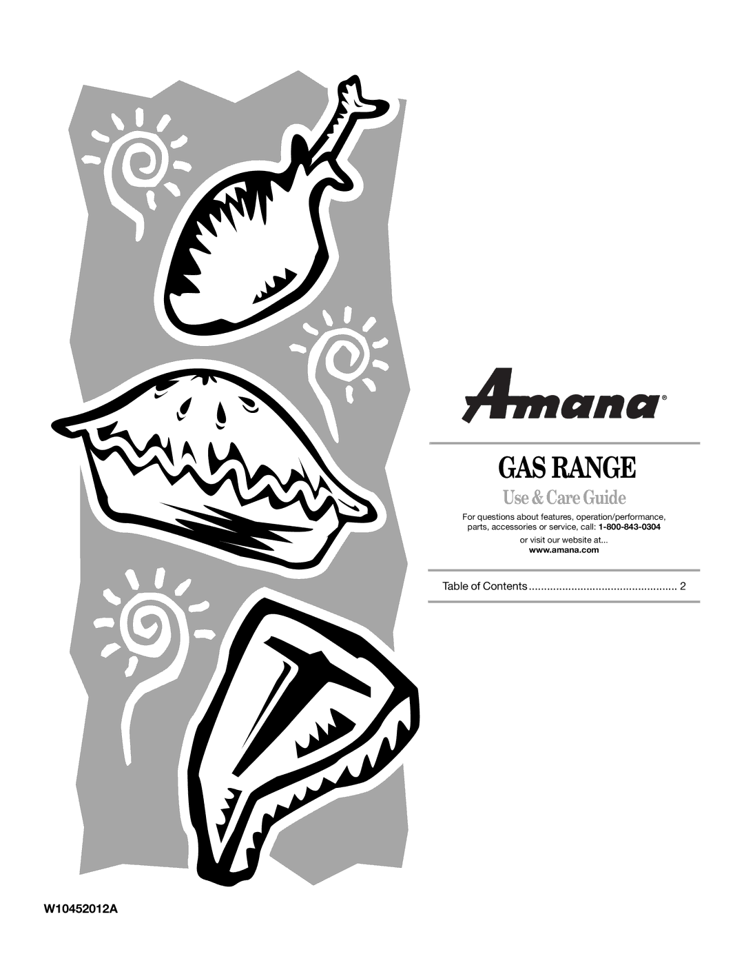 Amana W10452012A manual GAS Range 