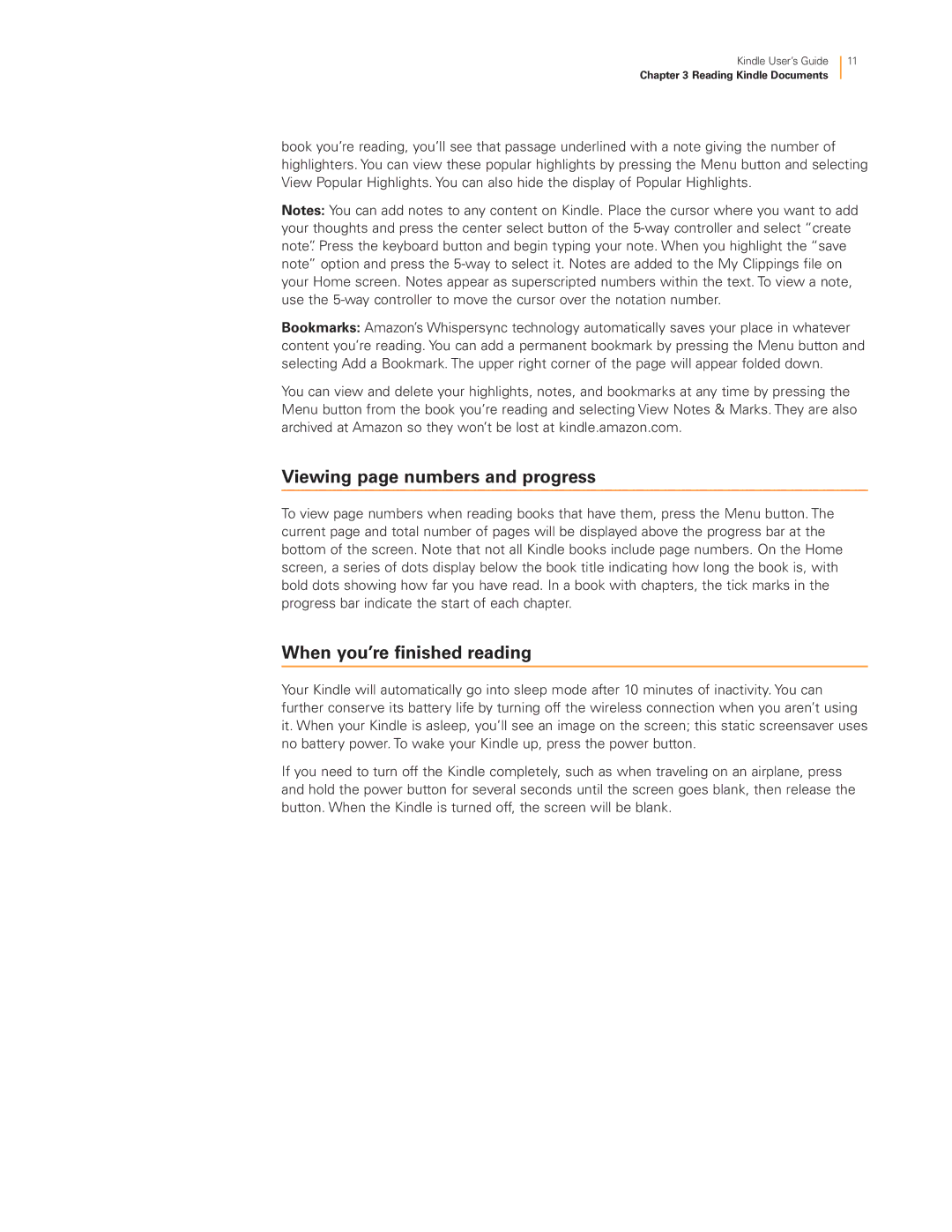 Amazon 23-000466-01 manual Viewing page numbers and progress, When you’re finished reading 