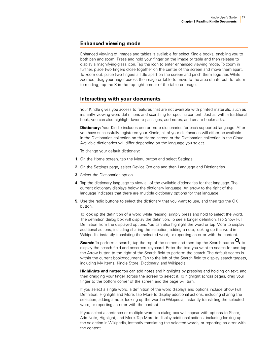 Amazon 23-000491-01 manual Enhanced viewing mode, Interacting with your documents 