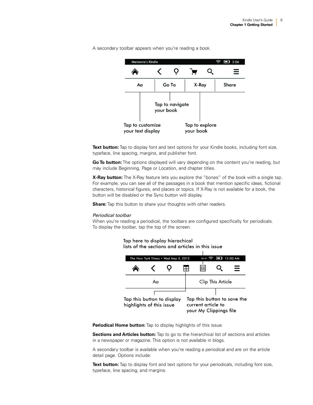 Amazon 23-000491-01 manual Periodical toolbar 