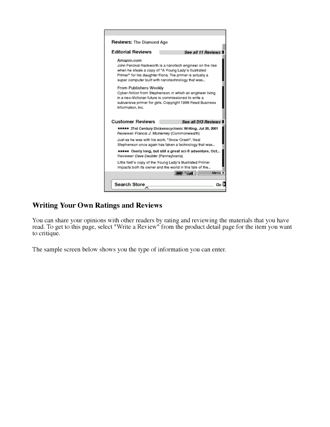 Amazon D00111 manual Writing Your Own Ratings and Reviews 